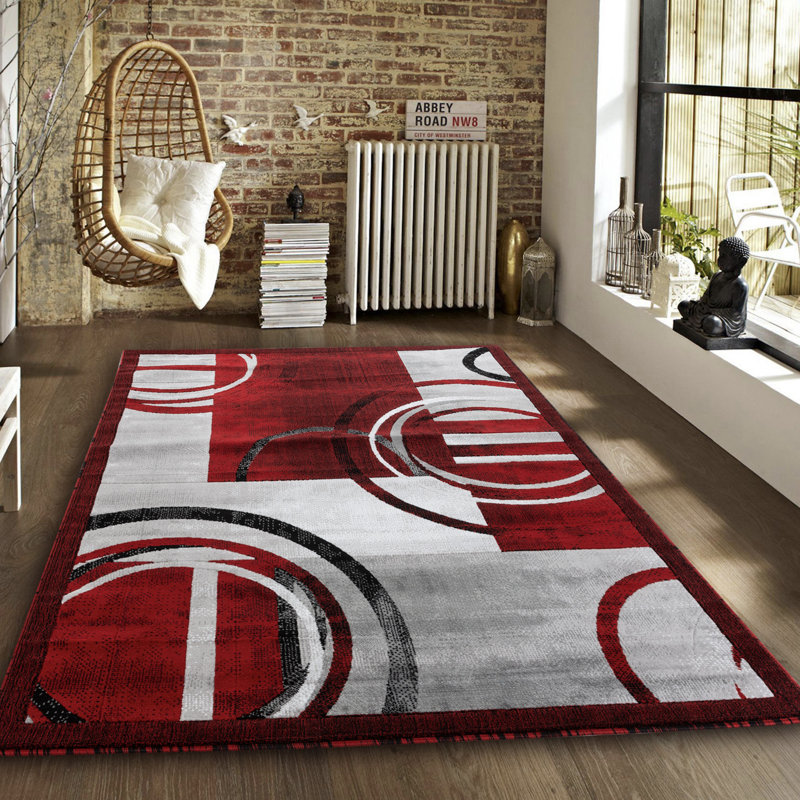 Orren Ellis Delana New Modern Red/Grey Area Rug & Reviews Wayfair.ca